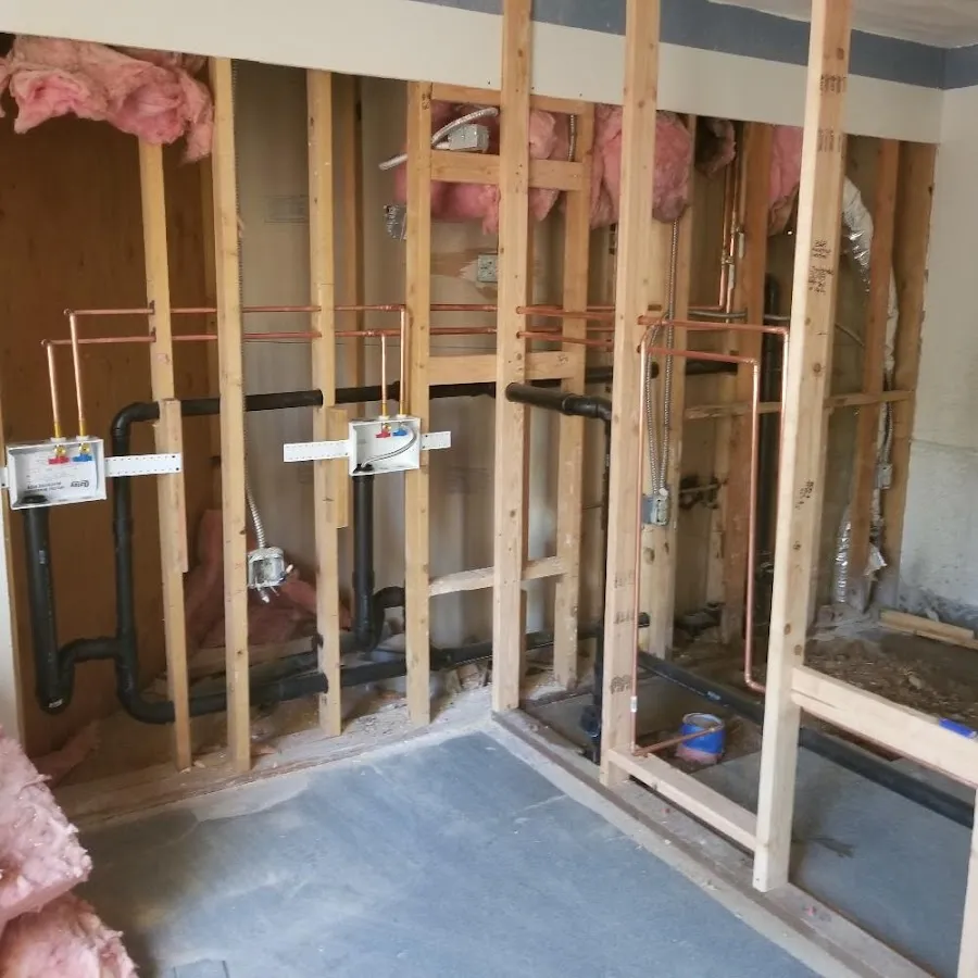 Copper pipe rough-in and plumbing installation in Courtland